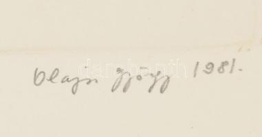 Olajos György (1953-): Napraforgó, 1981. Rézkarc, papír, jelzett, számozott (3/45). Lapszéli kisebb ...