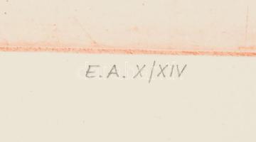 Olajos György (1953-): Kisbolygó, 1980 körül. Rézkarc, papír, jelzett, művészpéldány E.A. X/XIV szám...