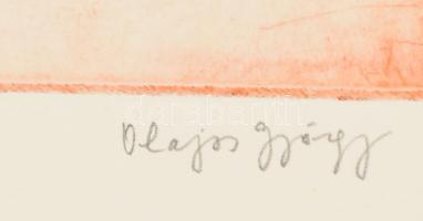 Olajos György (1953-): Kisbolygó, 1980 körül. Rézkarc, papír, jelzett, művészpéldány E.A. X/XIV szám...