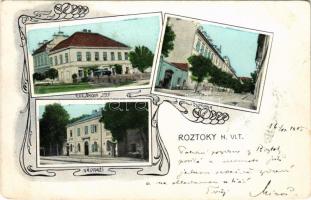 1905 Roztoky nad Vltavou, skola, nádrazi, továrna / school, railway station, factory. Art Nouveau, floral