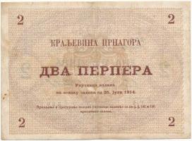 Montenegró 1914. 2P T:F folt
Montenegro 1914. 2 Perper C:F spot
Krause P#16
