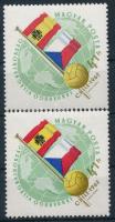 1962 Labdarúgó VB Chile 4+1Ft , a spanyol zászló mellett árnyékolás van + a labdán eltolódott sárga szín + támpéldány