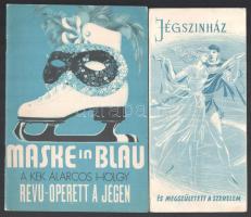 cca 1960 2 db műsorfüzet - Jégszínház "És megszületett a szerelem" című előadás, a "Kék álarcos hölgy" revüoperett