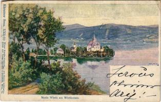 1899 (Vorläufer) Maria Wörth (Kärnten), Maria Wörth am Wörthersee. Kärtner Seen XXII/10. Wiener Künstler-Postkarte. Druck und Verlag Philipp & Kramer (cut)