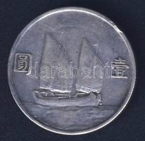 Kína/Köztársaság 1933. 1$(Yuan) Ag "Hajó" T:3 ph