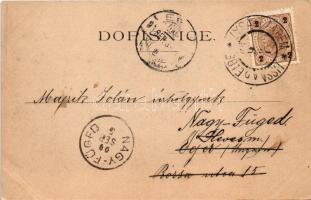 1899 (Vorläufer) Praha, Prag; Pozdrav z Prahy, Jecná ulice / street view, tram. Karel Bellman