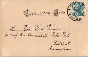 1901 Praha, Prag; Die Teinkirche. Em Altschul, Sklad Porcelanu, Sigm. J. Perutz, The Gresham / churc...