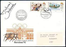 1988 Michael .. olimpikon sportoló aláírása Olimpia FDC-n