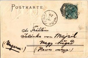 1903 Cheb, Eger; Katolische Kirche / church. Johannes Elchlepp. Art Nouveau montage with ladies, lit...