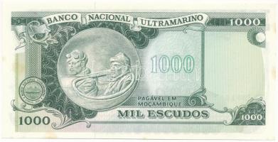 Mozambik 1976. (1972) 1000E fekete "BANCO DE MOCAMBIQUE" felülbélyegzéssel T:AU kis folt
...