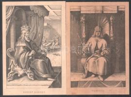 5 db nyomtatott illusztráció magyar királyokról, 20,5×14 cm