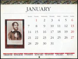 2002 Kossuth Lajos naptár, színes képekkel illusztrált, többnyelvű, 20x28 cm