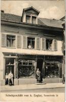 1910 Lörrach, Schuhgeschäft von A. Engler, Turmstrasse 25. / shoe shop (EK)