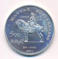 1990. 500Ft Ag "Mátyás király / Beatrix" T:BU patina Adamo EM113