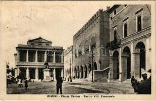 1930 Rimini, Piazza Cavour, Teatro Vitt. Emanuele / square, theatre (Rb)