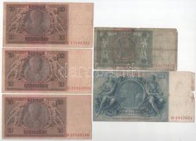 Németország / Weimari Köztársaság 1929. 10M + 20M (3x) + Német 3. Birodalom 1935. 100M T:F,VG German...