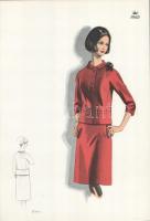 1966 3 db vintage női divatkép, ofszet nyomat, papír, 34x23,5 cm