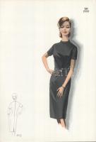 1966 3 db vintage női divatkép, ofszet nyomat, papír, 34x23,5 cm