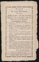 1835. december 9. Arad, Adventi koncert műsora az Aradi Zenei Konzervatóriumban, német nyelven. 12x5x20,5 cm