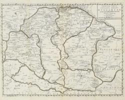 1984 Mikoviny Sámuel Magyarország-térképe a 18. század közepéről (Megjelent Bél Mátyás: Compendium Hungariae geographicum [...] c. művében, 1753.), reprint, 47,5x38 cm