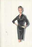 cca 1960 3 db vintage női divatkép, ofszet nyomat, papír, 34x23,5 cm