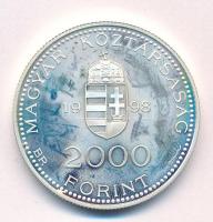 1998. 2000Ft Ag "Integráció az EU-ba - EURO II" T:AU (eredetileg PP) folt Adamo EM153