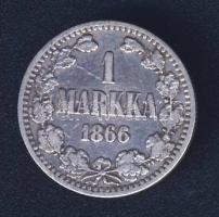 Finnország 1866. 1M Ag T:3 kis ph