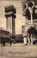 Venezia, Venice; Campanile in costruzione ed Angolo del Palazzo Ducale / bell tower under construction