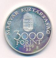 1999. 3000Ft Ag "Integráció az EU-ba - EURO III" T:AU (eredetileg PP) folt Adamo EM159