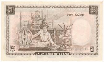 Mianmar / Burma DN (1958) 5K T:AU tűlyuk
Myanmar / Burma ND (1958) 5 Kyats C:AU pin holes
Krause P...
