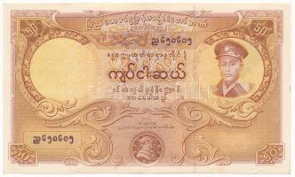 Mianmar / Burma DN (1958) 50K T:F tűlyuk Myanmar / Burma ND (1958) 50 Kyats C:F pin holes Krause P#50