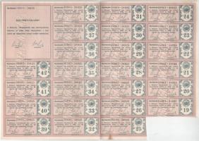 Miskolc 1943. "Miskolczi Takarékpénztár" 25 részvénye egyben, összesen 500P-ről szelvények...