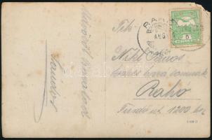 cca 1930 A Rahó zenekar tagjai, fotó képeslapon, kis sérüléssel 8,9x13,8 cm