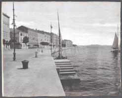 cca 1910 Zadar (Zára), kikötő, 2 db nagyméretű keményhátú fotó, egyiken sérülésekkel, 21x27 cm