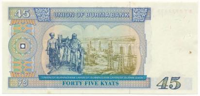 Mianmar / Burma DN (1987) 45K T:AU tűlyuk
Myanmar / Burma ND (1987) 45 Kyats C:AU pin holes
Krause...