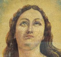 Jelzés nélkül: Mária. Olaj, vászon, sérült. Dekoratív, üvegezett fakeretben. 55x40 cm