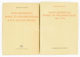 Bogdán István: Magyarországi hossz- és földmértékek a XVI. század végégig + Magyarországi hossz- és földmértékek 1601-1874. DEDIKÁLT! Bp., 1978, 1990, Akadémiai. Kiadói egészvászon kötés, papír védőborítóval, jó állapotban.