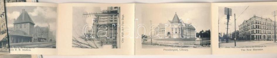 Jamestown (New York), North Main Street, shops, tram. Rotograph Co. 1905. Thick wooden leporellocard...