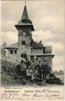 1905 Szyndzielnia, Kamitzer Platte; Beskidengruss: Touristenhaus / mountain tourist house, hikers