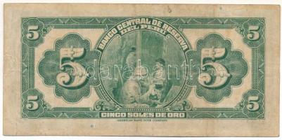 Peru 1941. 5S "D20 444322" T:F
Peru 1941. 5 Soles "D20 444322" C:F
Krause 66