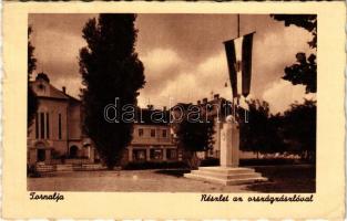 Tornalja, Tornallya, Safárikovo, Tornala; részlet az Országzászlóval. Poraczky László kiadása / Hungarian flag (EB)