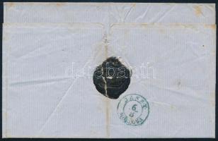 1859 Portós levél / Unpaid cover, kék / blue "GALATZ / MOLDOVA"
