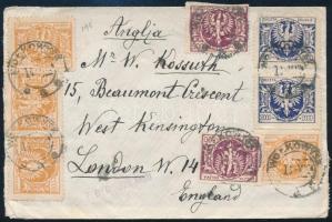 1923 Levél Londonba 25 db bélyeggel / Cover to London with 25 stamps