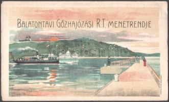 1912 A Balatontavi Gőzhajózási Részvénytársaság menetrendje, litho címlappal