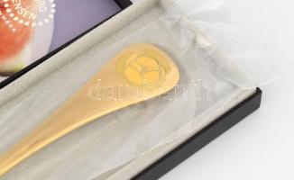 1986 Ezüst(Ag) Georg Jensen dán dísz kanál, jelzett, h: 14 cm, nettó: 43,2, g Aranyozott, hibátlan d...