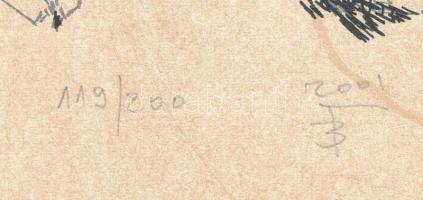 Banga Ferenc (1947-): A Duna partján. Lito-ofszet, papír, jelzett, számozott (119/200), 29x23 cm. A ...