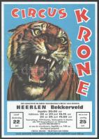 cca 1985 2 db Krone cirkusz plakát, flyer nagyobb 22x38 cm
