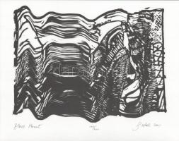 Butak András (1948-2021): Black Mount. Lito-ofszet, papír, jelzett, számozott (119/200), 23x29 cm. A 2001-ben megjelent In passing/Menet közben c. mappából.