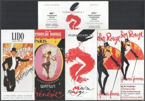 cca 1980-2000 6 db Moulin Rouge és Lido varieté és revű flyer