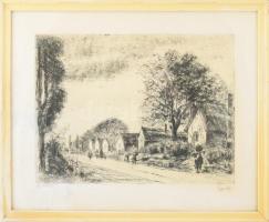 Élesdy István (1912-1987): Kis házak. Rézkarc, papír, jelzett, üvegezett fakeretben, lap széle kissé...